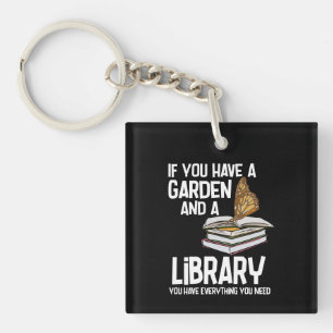 Bibliothecaris Nerd en Tuinier Club Swag Sleutelhanger
