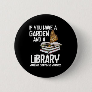 Bibliothecaris Nerd en Tuinier Gag Swag Ronde Button 5,7 Cm