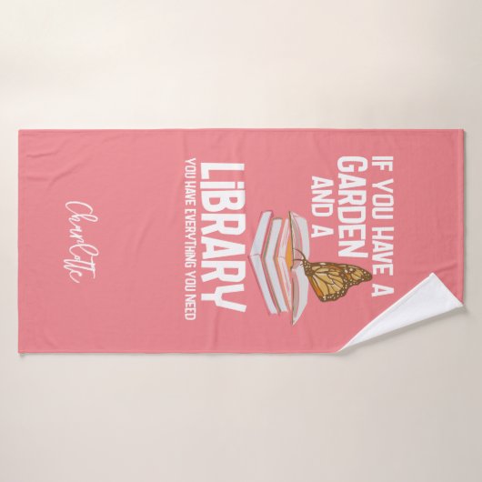 Bibliothecaris Nerd en Tuinman Swag gepersonalisee Badhanddoek (Badhanddoek)