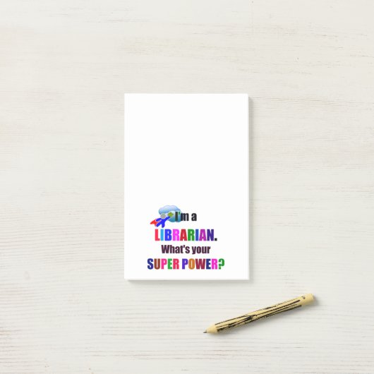 Bibliothecaris Superheld - Krachtige Kleurrijke Te Post-it® Notes (Op bureau)