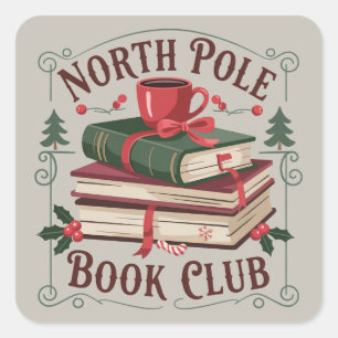 Bibliothecaris van de Noordpoolse Boekclub Boekeng Vierkante Sticker