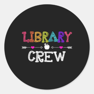 Bibliotheek bemanning leraar leuk eerste schooldag ronde sticker