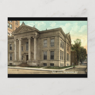 Bibliotheek, Binghamton NY 1909 Briefkaart