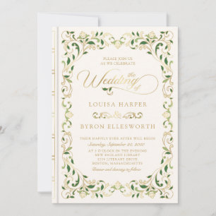 Bibliotheek Boek Verhaal Sprookje Bruiloft Kaart