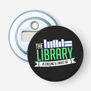 Bibliotheek Boeken Cadeau Button Flesopener