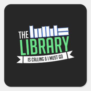 Bibliotheek Boeken Cadeau Vierkante Sticker