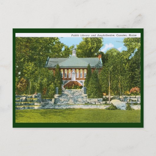 Bibliotheek, Camden, Maine  Briefkaart (Voorkant)