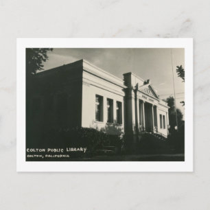 Bibliotheek, Colton, Vintage Californië Briefkaart