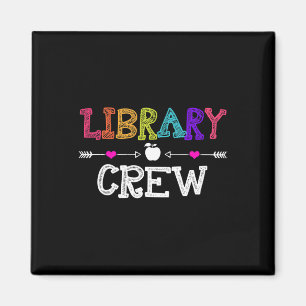 Bibliotheek Crew Teacher Fun Eerste Dag van de Sch Magneet
