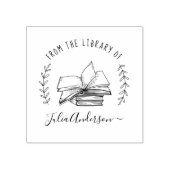 bibliotheek Elegant de Boeken van de Naam van de Rubberstempel (Afrduk)