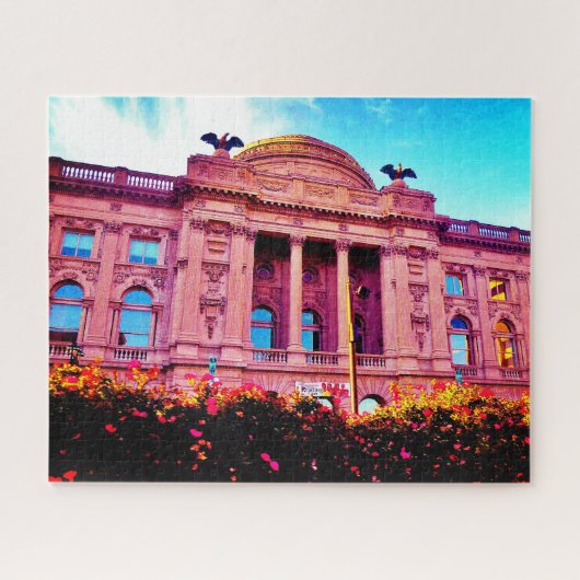 Bibliotheek in lente legpuzzel (Horizontaal)