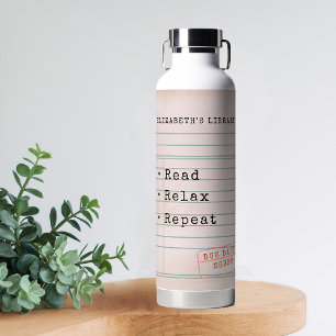Bibliotheek Kaart Book Lover Bookish Bookworm Waterfles