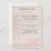 Bibliotheek Kaart Book Lover Verjaardagsfeest (Voorkant)