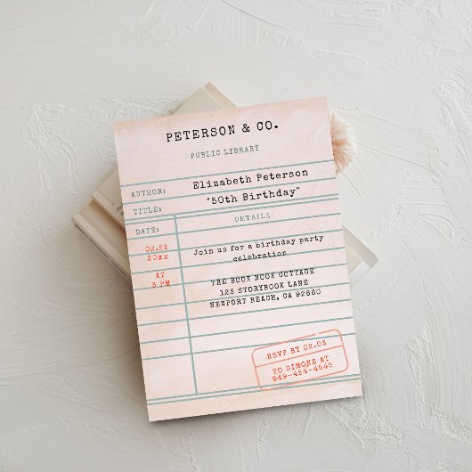 Bibliotheek Kaart Book Lover Verjaardagsfeest