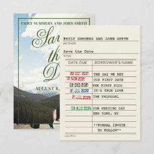 Bibliotheek Kaart en Boek Hoesje Sla de datum op