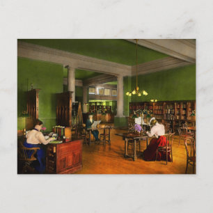 Bibliotheek - Lezen van volwassenen 1900 Briefkaart