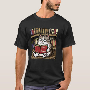 Bibliotheek Liefhebber Kitten Huisdier Boek Lezer  T-shirt