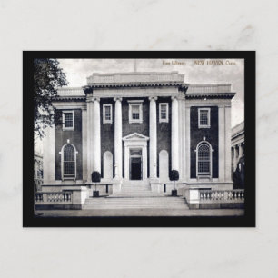 Bibliotheek, New Haven, Connecticut Vintage Briefkaart