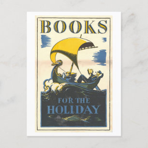 Bibliotheek Poster Boeken voor de Vakantie Briefkaart