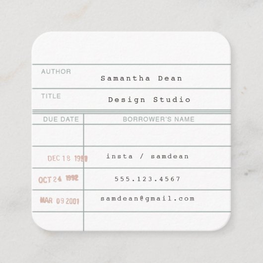 Bibliotheek, Retro,  Visitekaartje (Voorkant)