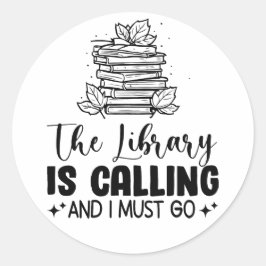 Bibliotheek roept ronde sticker