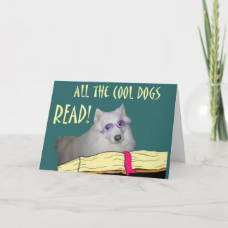 Bibliotheek - Samoyed - Cool Dogs Read Literacy Kaart