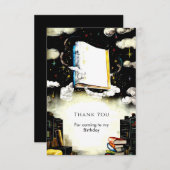 Bibliotheek Sprookje Op Maat Gemaakt Verjaardagsbo Bedankkaart (Voorkant / Achterkant)