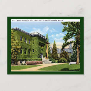 Bibliotheek, Universiteit van Oregon, Vintage Euge Briefkaart