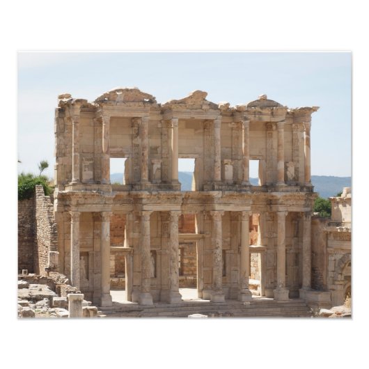 Bibliotheek van Celsus in Ephesus, Turkije Foto Afdruk (Voorkant)