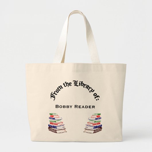 Bibliotheek van Custom Canvas Tas Book Bag (Voorkant)