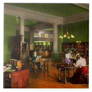 Bibliotheek - Volwassenen lezen 1900 Tegeltje