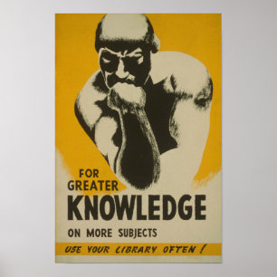 Bibliotheek voor Meer Kennis Vintage WPA Poster