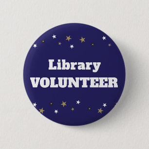 Bibliotheek Vrijwilliger met sterren identificatie Ronde Button 5,7 Cm