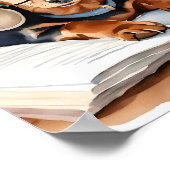  Bibliotheek Waterverf Dachshund Poster (Hoek)