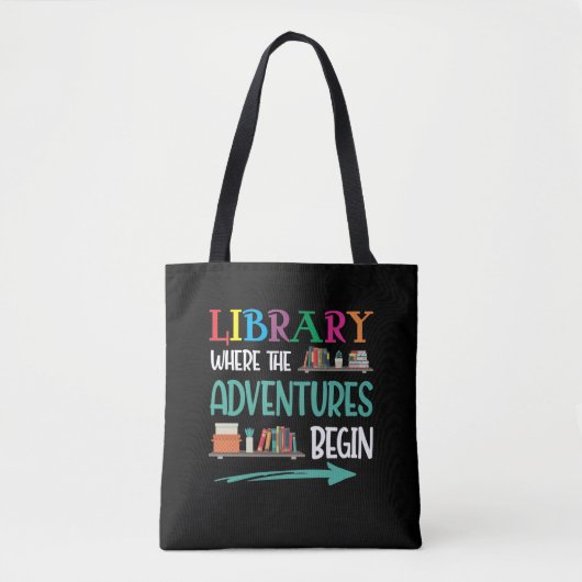 Bibliotheekavontuur Librarian Book Reader Bookworm Draagtas (Voorkant)