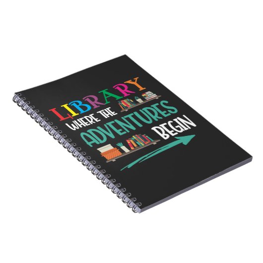 Bibliotheekavontuur Librarian Book Reader Bookworm Notitieboek (Rechterzijde)