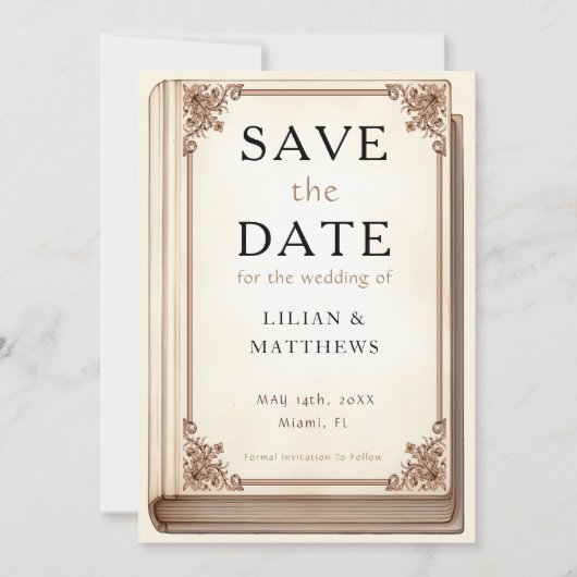 bibliotheekboek Elegant Scrollwork Sprookje Save The Date (Voorkant)