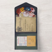  bibliotheekboek in één bruiloft uitnodigen all in one uitnodiging (Binnen)