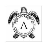 Bibliotheekboek met naam en initialen van zeeschil  zelfinktende stempel (Design)