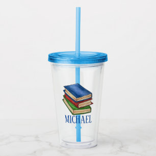 Bibliotheekboek Stack Teacher Hoofd Librarian Acryl Drinkbeker