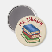 Bibliotheekboek Stack Teacher Librarian Educator G Magneet (Voorkant / Achterkant)