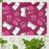 Bibliotheekboeken Fun Librarian Bookworm Pink Theedoek (Gevouwen)