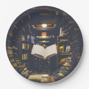 Bibliotheekboekhouders Boek openen Boek lezen Papieren Bordje