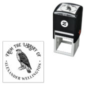 Bibliotheekboeknaam Vint Peregrine Falcon Perched Zelfinktende Stempel (In situ)