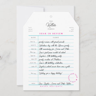 Bibliotheekkaart Jaaroverzicht Plat Kerstkaart