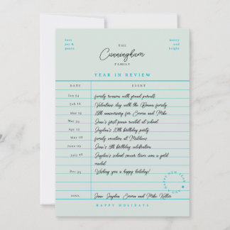 Bibliotheekkaart Jaaroverzicht Plat Kerstkaartje Feestdagenkaart