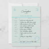 Bibliotheekkaart Jaaroverzicht Platte Kerstkaart (Voorkant)