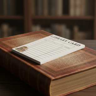Bibliotheekkaart Vintage Boeken Notitieblok