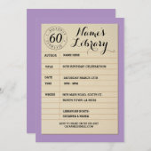 Bibliotheekkaartenboek uitnodiging voor feestdag (Voorkant / Achterkant)