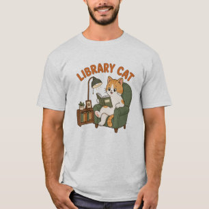 Bibliotheekkat Leest Boek Schattige Kattenliefhebb T-shirt